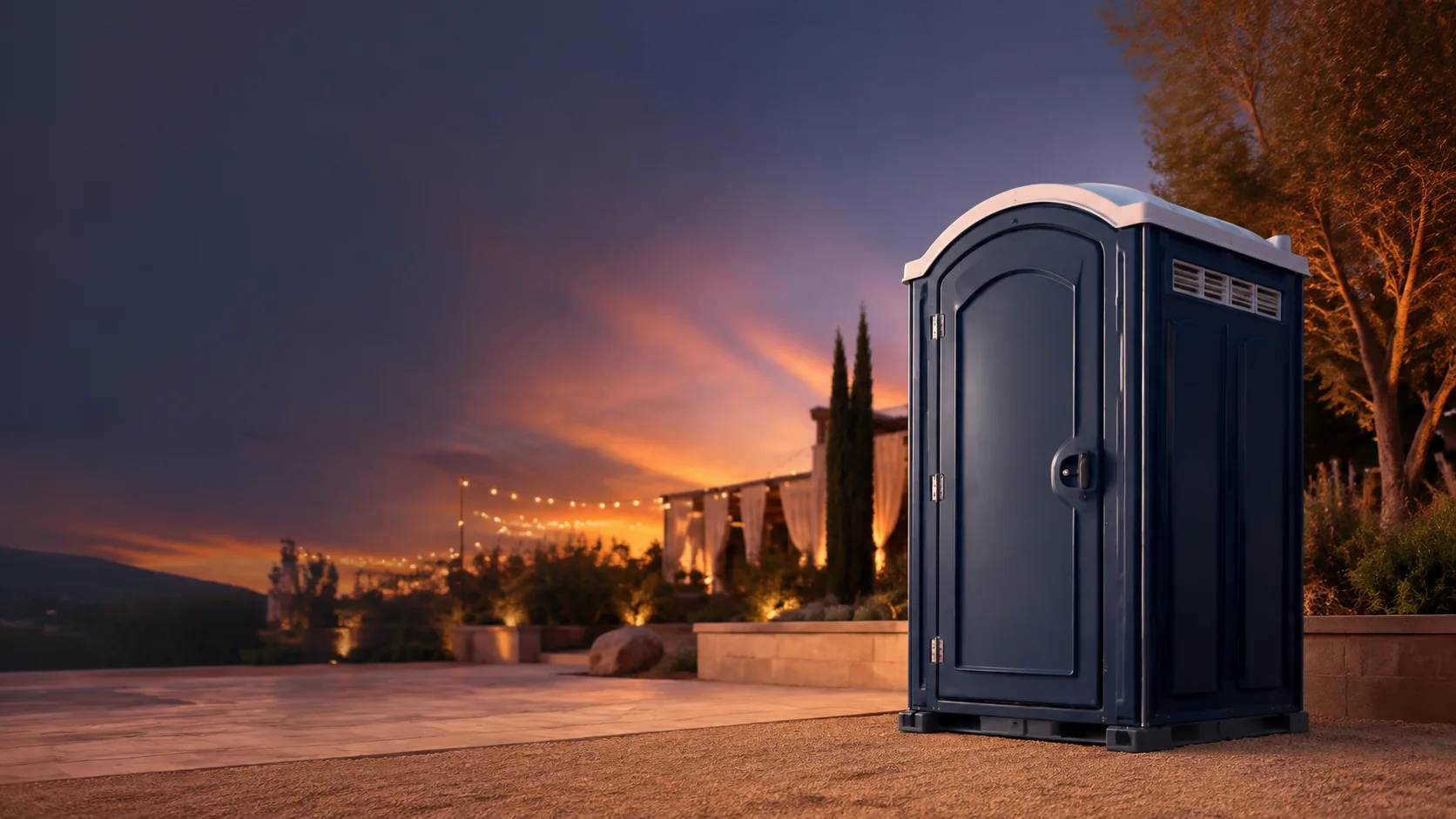 Portable restroom shown for rental planning in Northglenn, CO